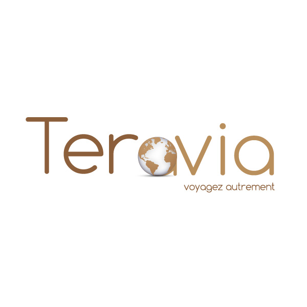 cration logo teravia, identit visuelle pour agence de voyage